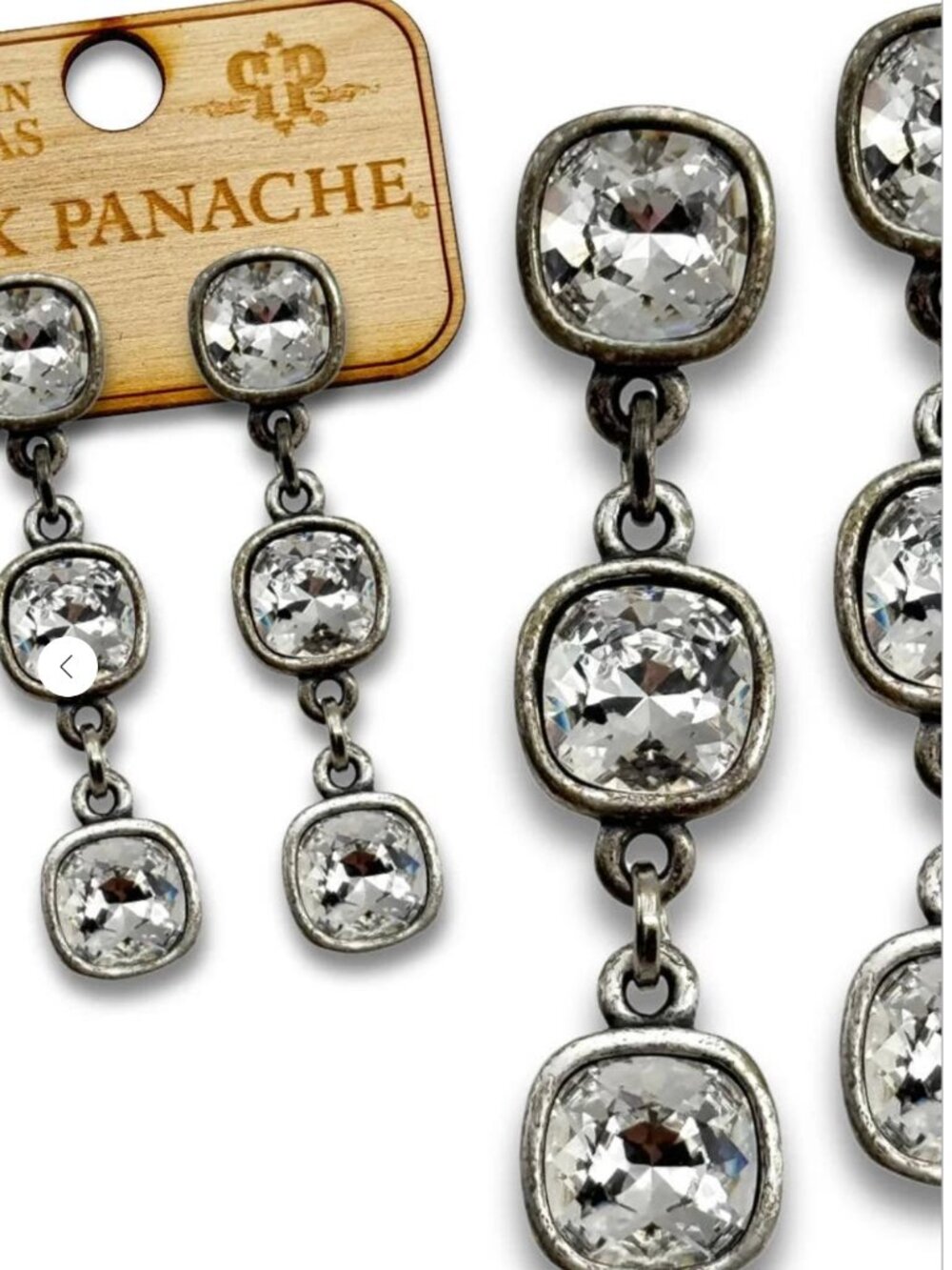 Triple Drop Earrings - Silver